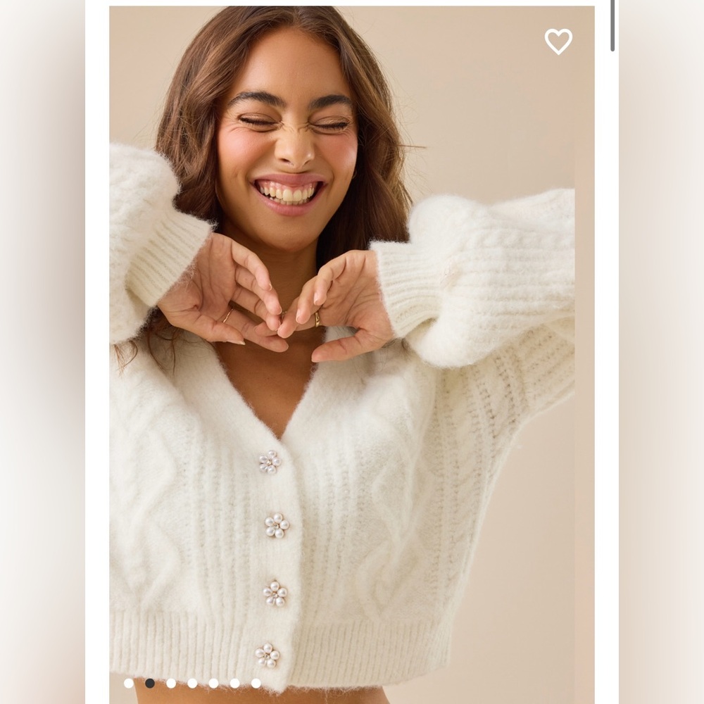 Altar’d State Marlowe Fuzzy Cable Cardigan - Picture 3 of 13